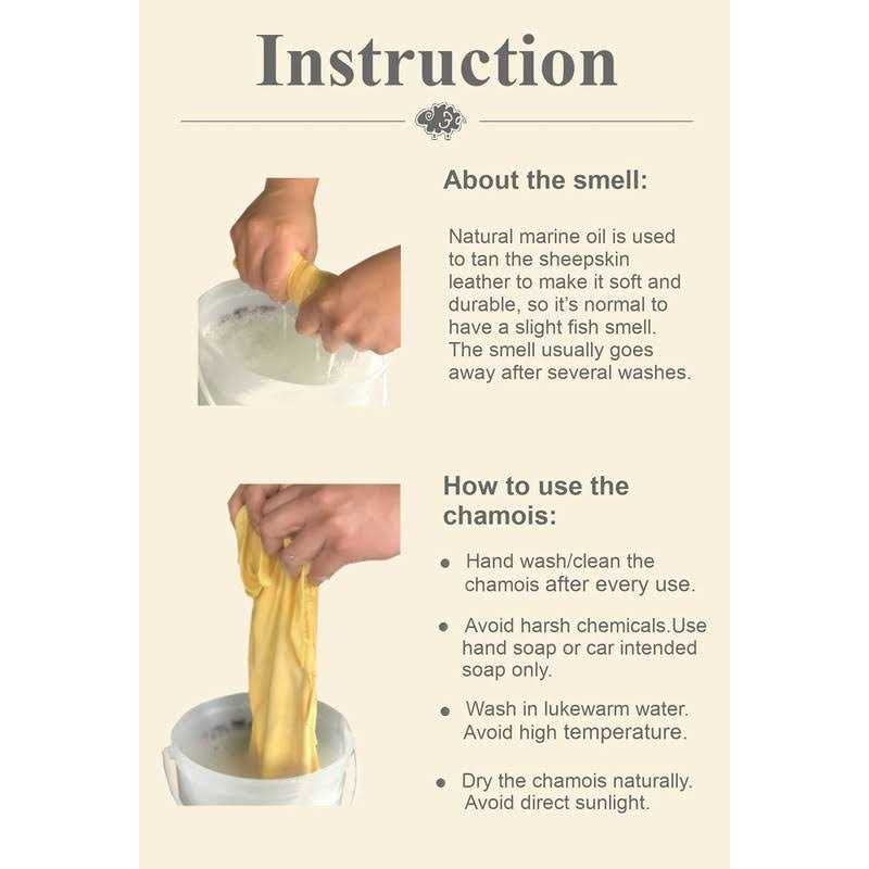 Sheepskin Elite Chamois Car Drying Towel Chamois Cloth Car Wash Drying Real Leather Absorbent Fast Drying - Image 3