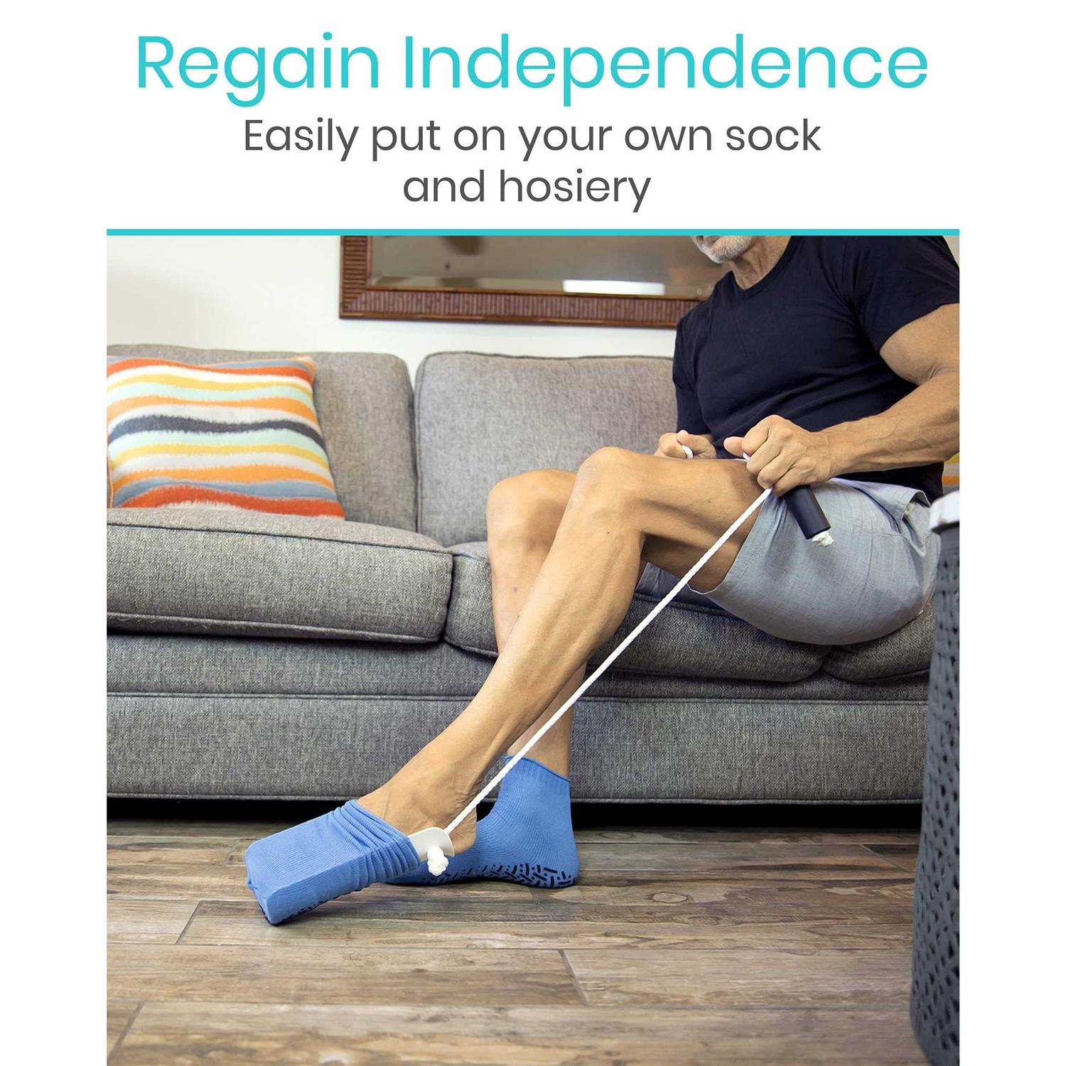 Vive Sock Aid Easy On and Off Stocking Slider Pulling Assist Device - Image 4