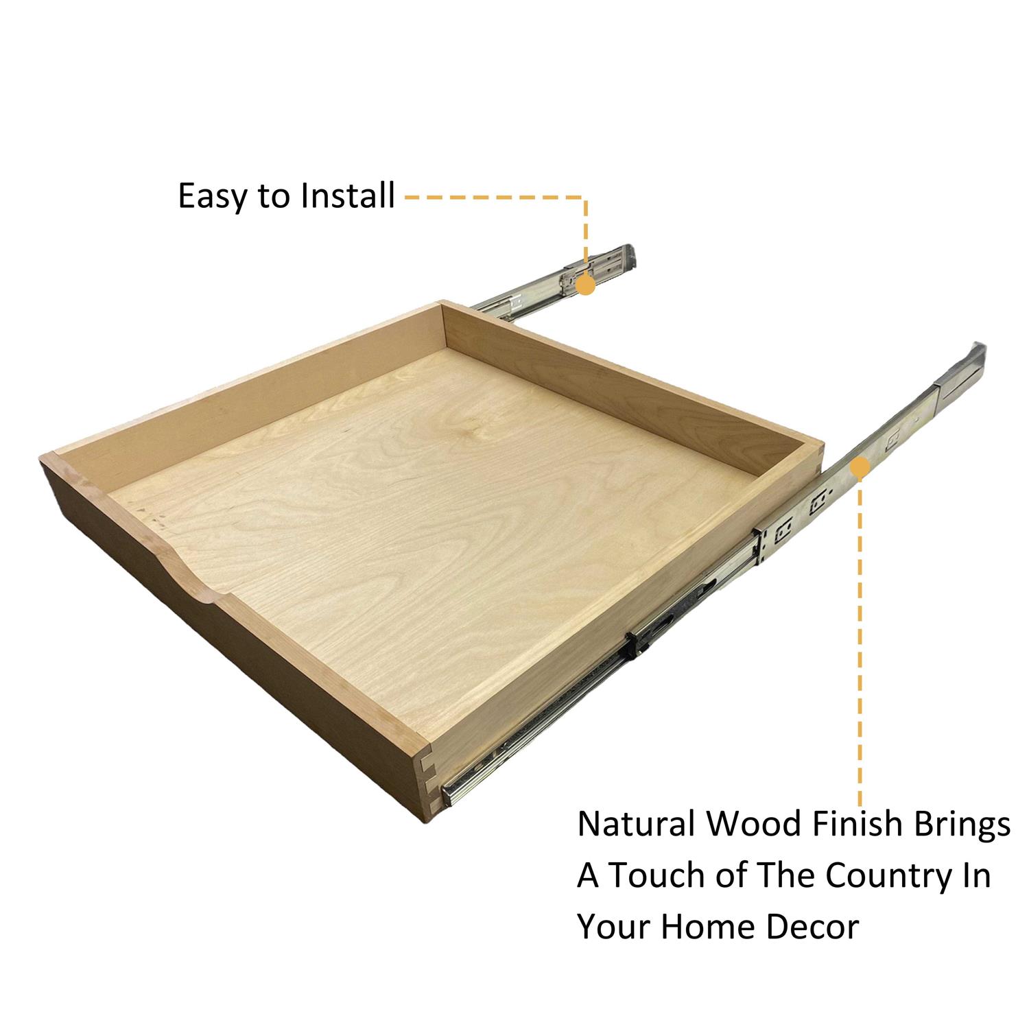 Soft-Close DIY Slide Out Cabinet Shelf Pull-Out Wood Drawer Storage - Image 3