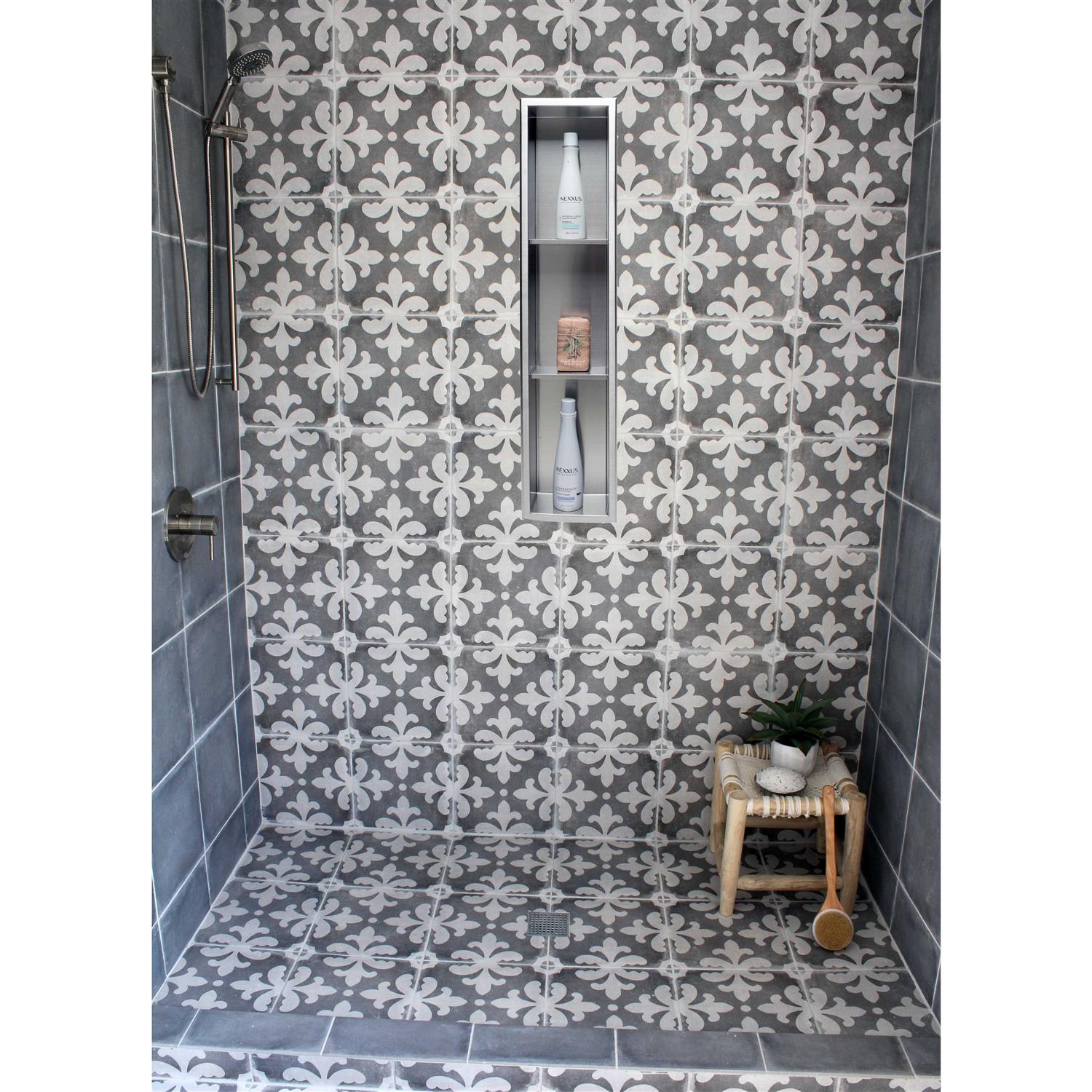 ALFI brand ABN0836-PSS 8 x 36 Polished Stainless Steel Vertical Triple Shelf Bath Shower Niche - Image 5