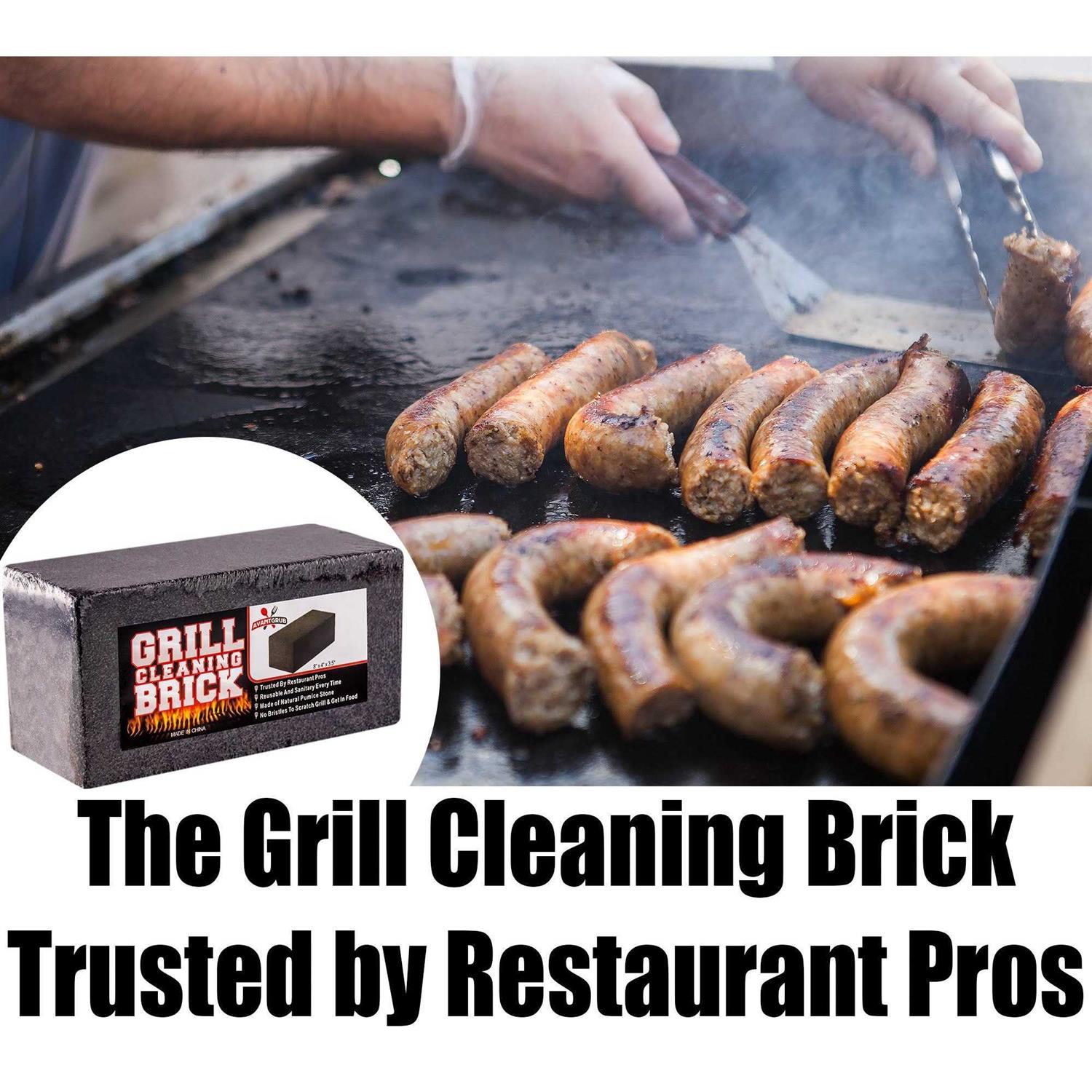 Avant Grub Commercial Grade Heavy Duty Grill Cleaning Brick Bulk 4 Pack Pumice Stone Cleaner Tool Cleans and Sanitizes Restaurant Flat Top Grills or G - Image 3