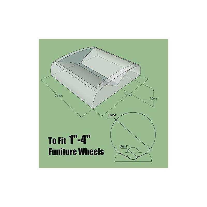 WELLGO Bed Stoppers & Furniture Cups 4 Pack Casters Stoppers fit All Wheels of Furniture - Image 3