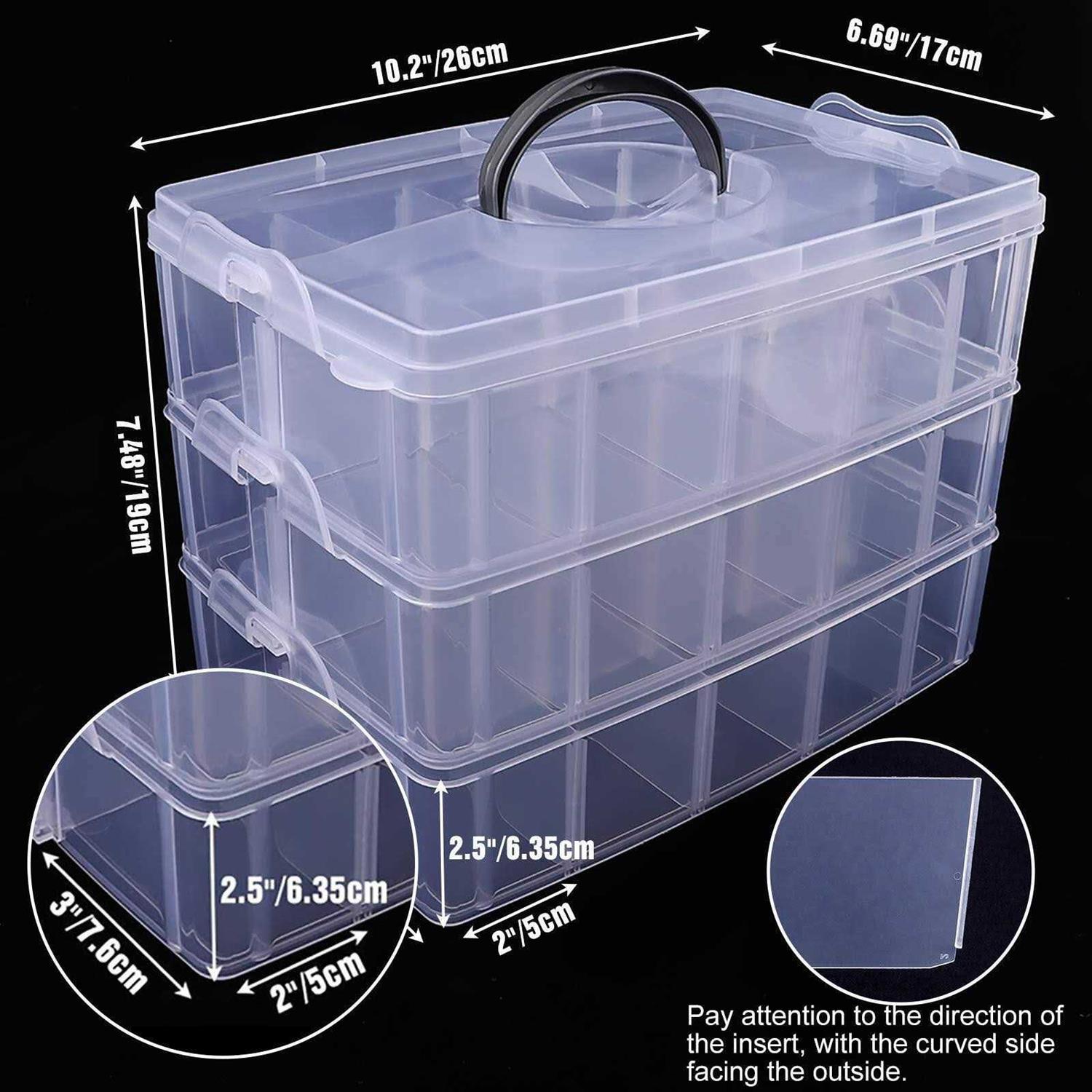 SGHUO 3-Tier Stackable Storage Container Box with dividers-30 compartments - Image 4