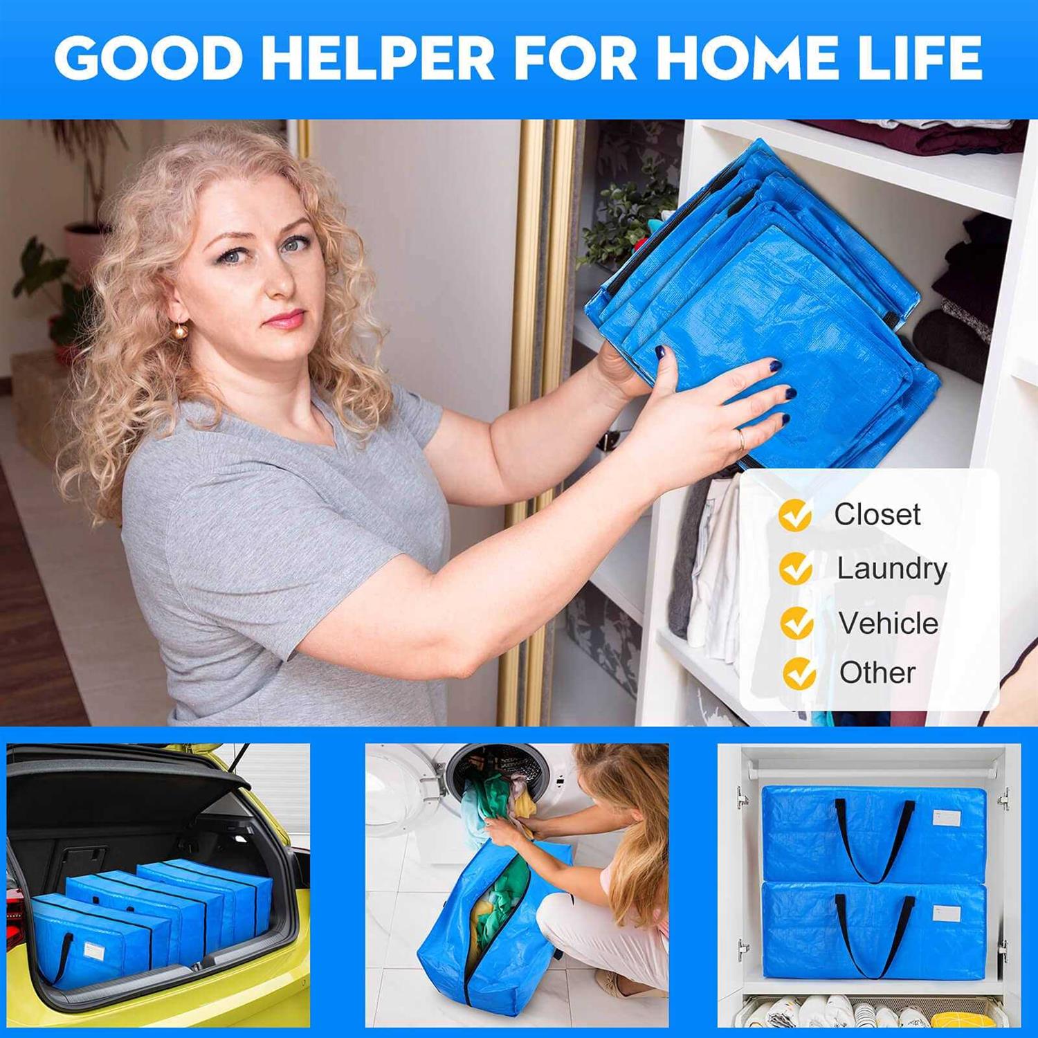 Alexhome Moving Bags Heavy Duty,extra Large Packing Bags for Moving,reusable Pla - Image 5