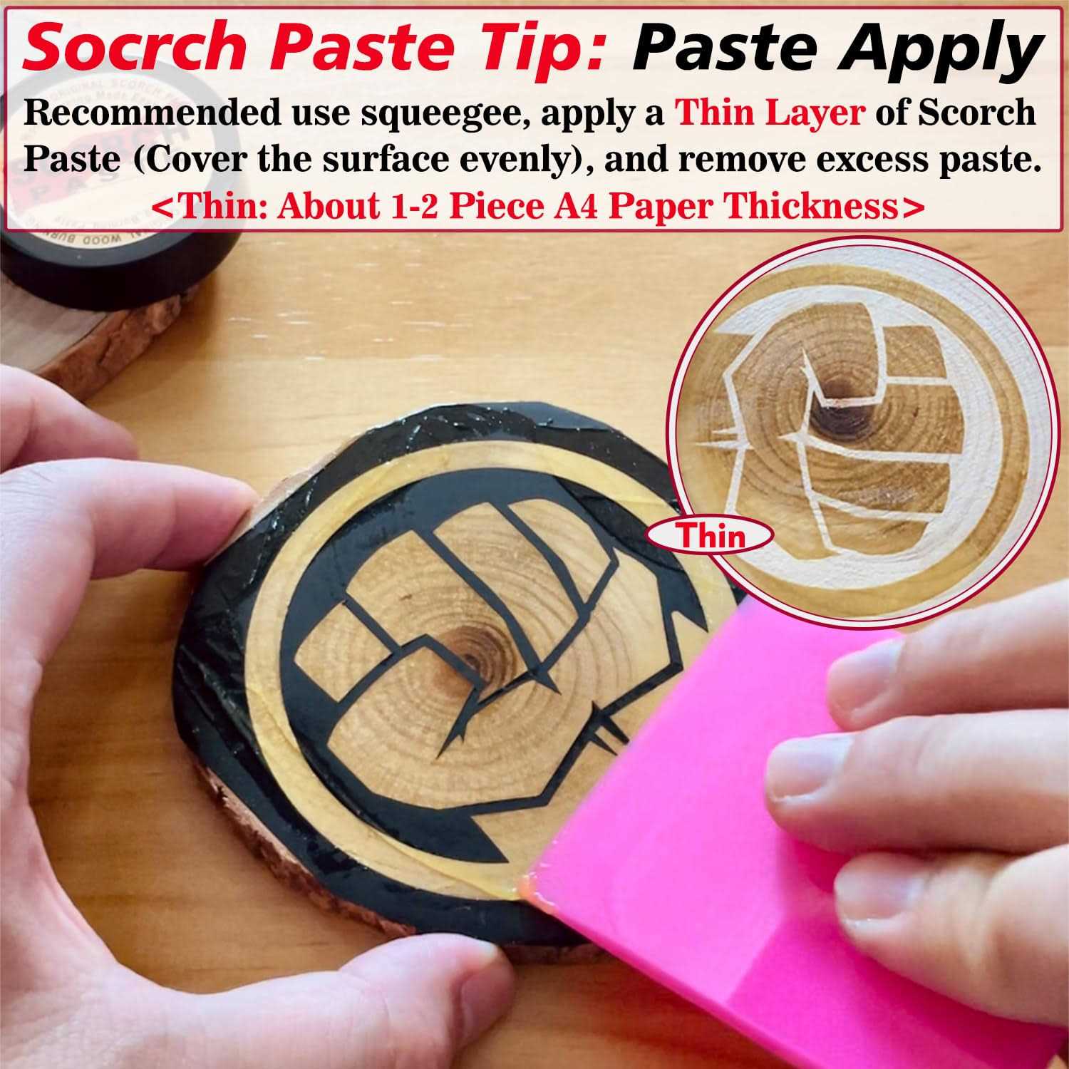 Scorch Paste Wood Burning Paste Wood Burning Gel for Crafting & Stencil - Image 4