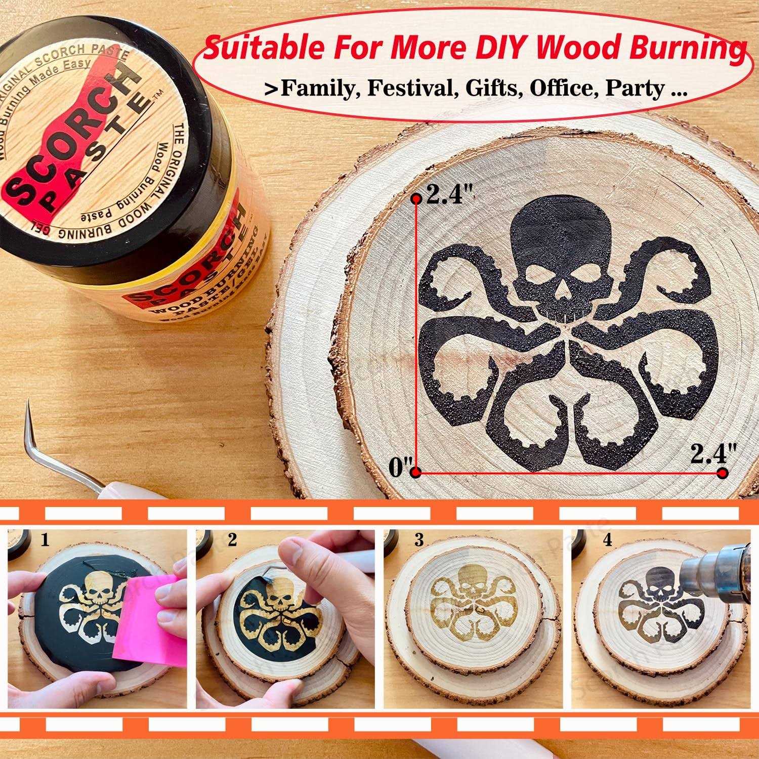Scorch Paste Wood Burning Paste Wood Burning Gel for Crafting & Stencil - Image 5