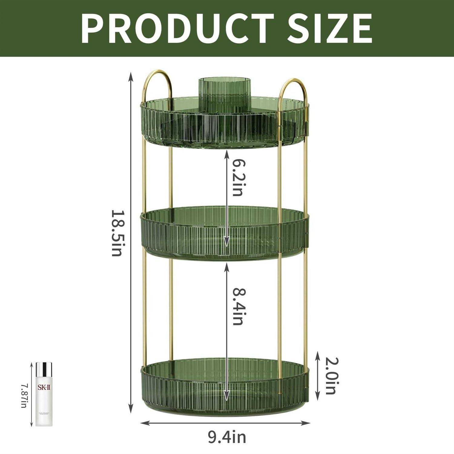 360° Rotating Makeup Organizer Large-Capacity Skincare Make Up Storage - Image 4