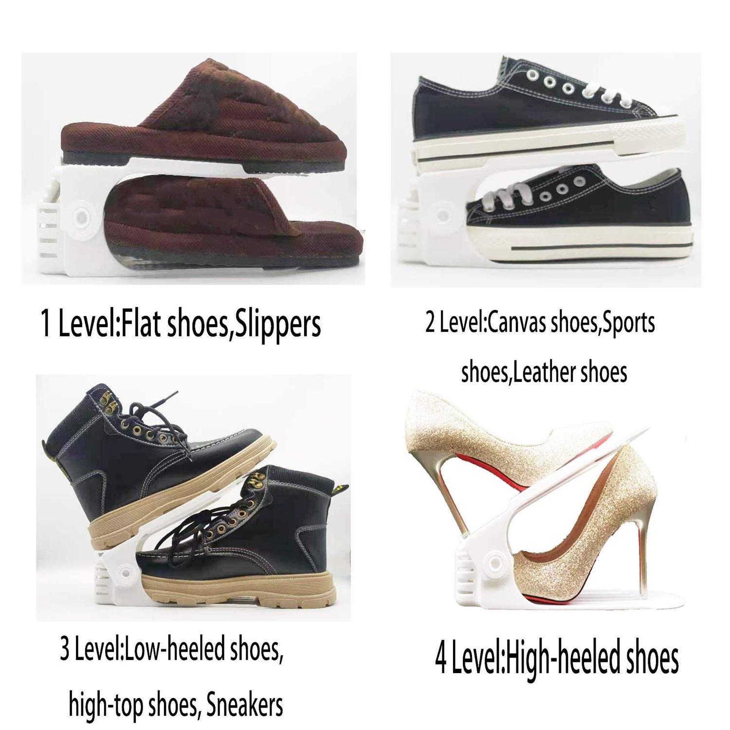 RISETEX 12 Pack Shoe Slots Organizer Adjustable Double Layer Shoe Stack Sandals Rack - Image 3