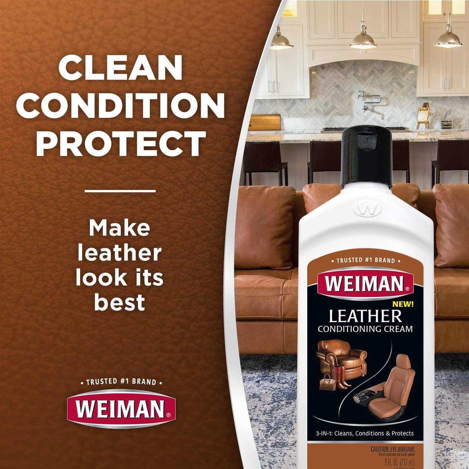 Weiman 3 in 1 Deep Leather Conditioner Cream Restores Leather Surfaces - Image 4