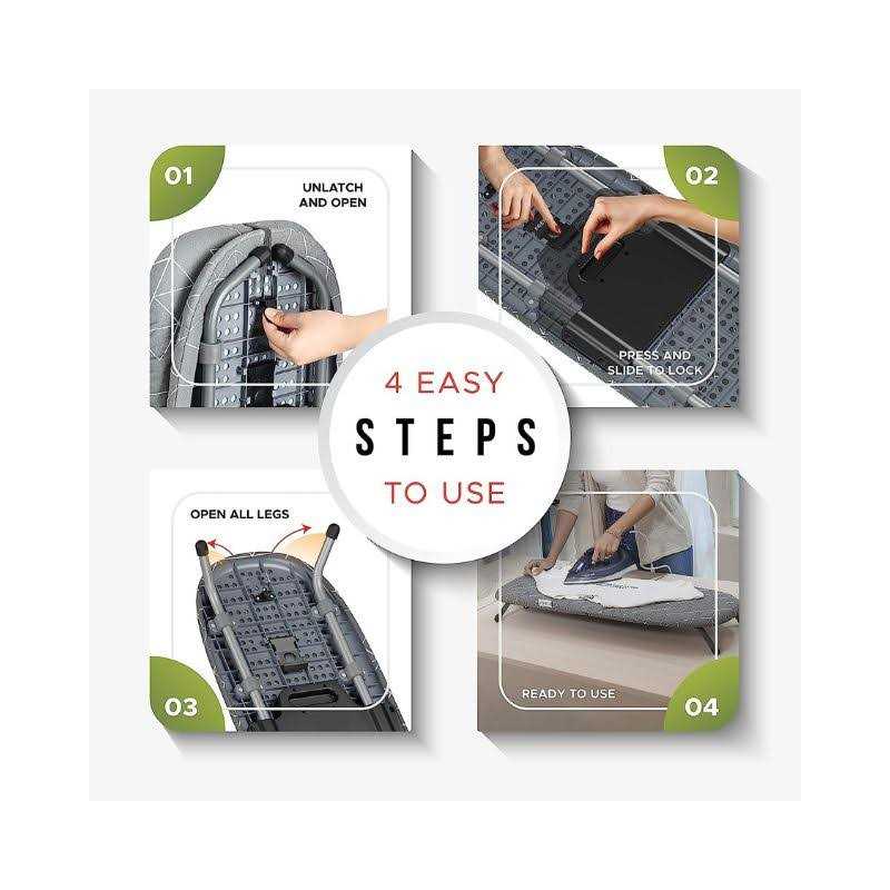 XABITAT Table Top Ironing Board w/Wall Mount D-Crease Portable Space Saving Mini Laundry Room - Image 3