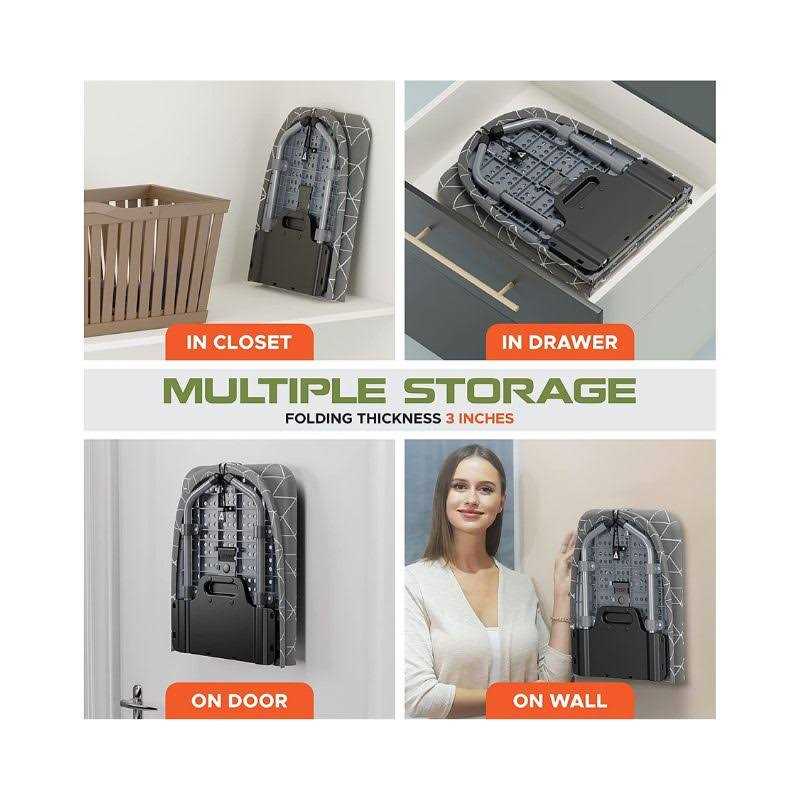 XABITAT Table Top Ironing Board w/Wall Mount D-Crease Portable Space Saving Mini Laundry Room - Image 4