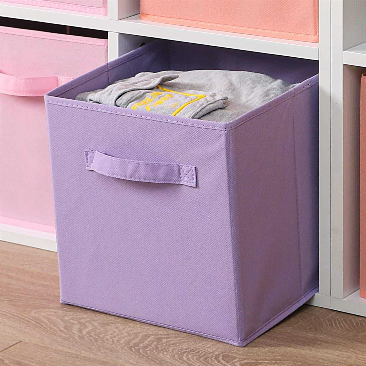 Stero Fabric Storage Bins 6 Pack Fun Colored Durable Storage Cubes with Handles - Image 4