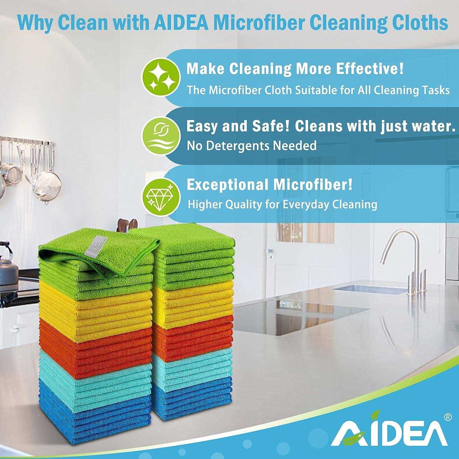 AIDEA Microfiber Cleaning Cloths-50 Pack Premium All-Purpose Car Cloth - Image 3