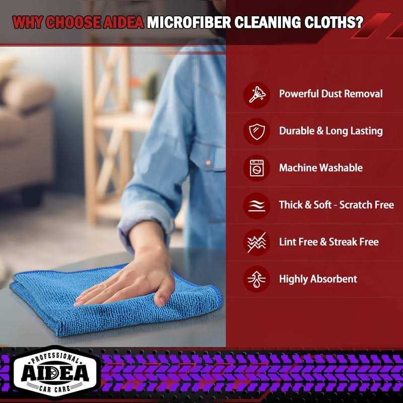 AIDEA Microfiber Cleaning Cloths-50 Pack Premium All-Purpose Car Cloth - Image 5