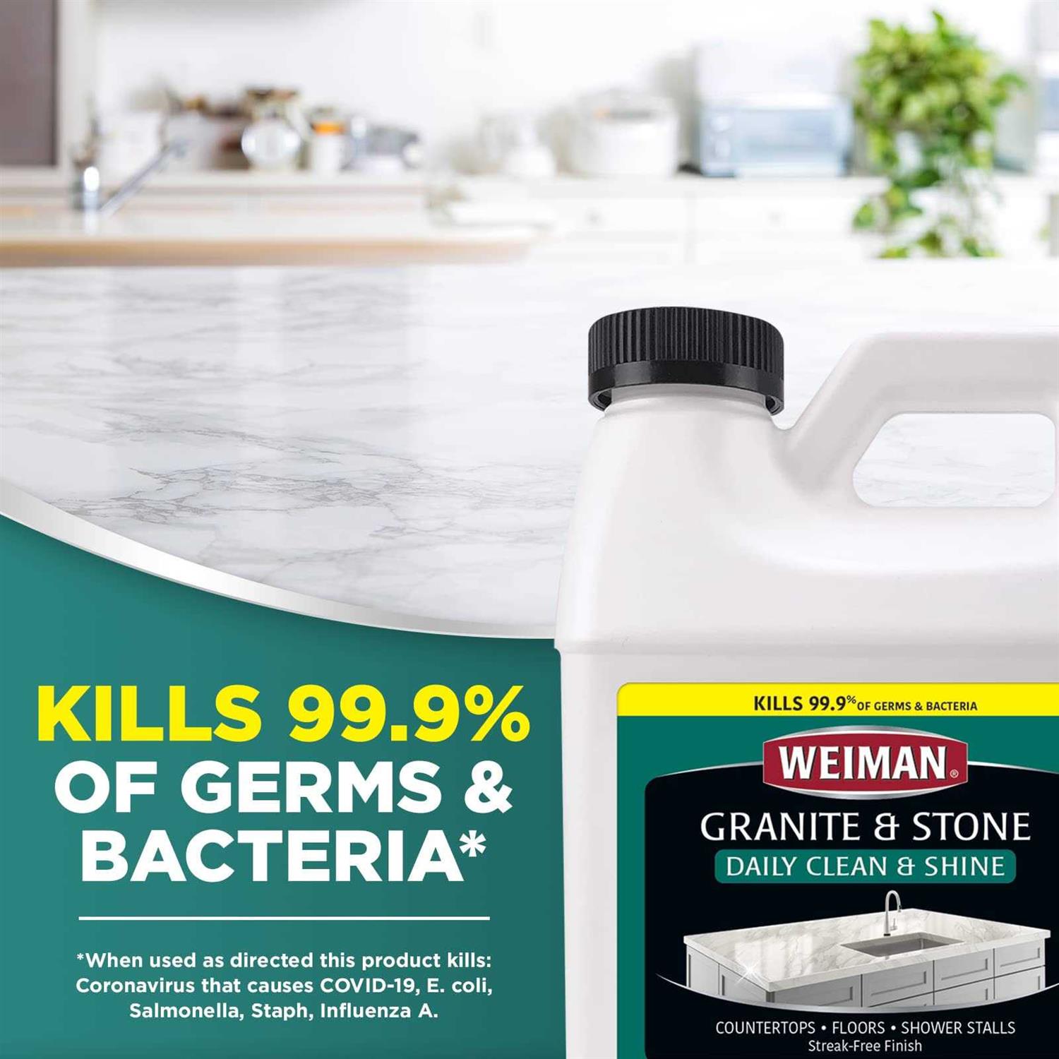 Weiman Disinfecting Granite Daily Clean & Shine Refill, 64 Oz Safely Clean Disinfect and Shine Granite Marble Soapstone Quartz Quartzite Slate - Image 4