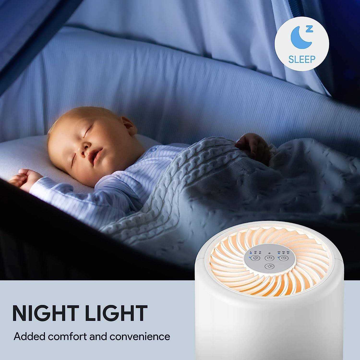 Air Purifiers for Bedroom FULMINARE H13 True HEPA Filter Quiet Air Cleaner With Night Light - Image 4