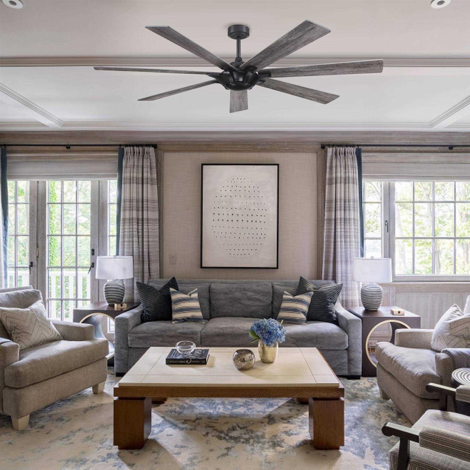72-inch Farmhouse Reversible 7-Blade Ceiling Fan without Light - Image 4