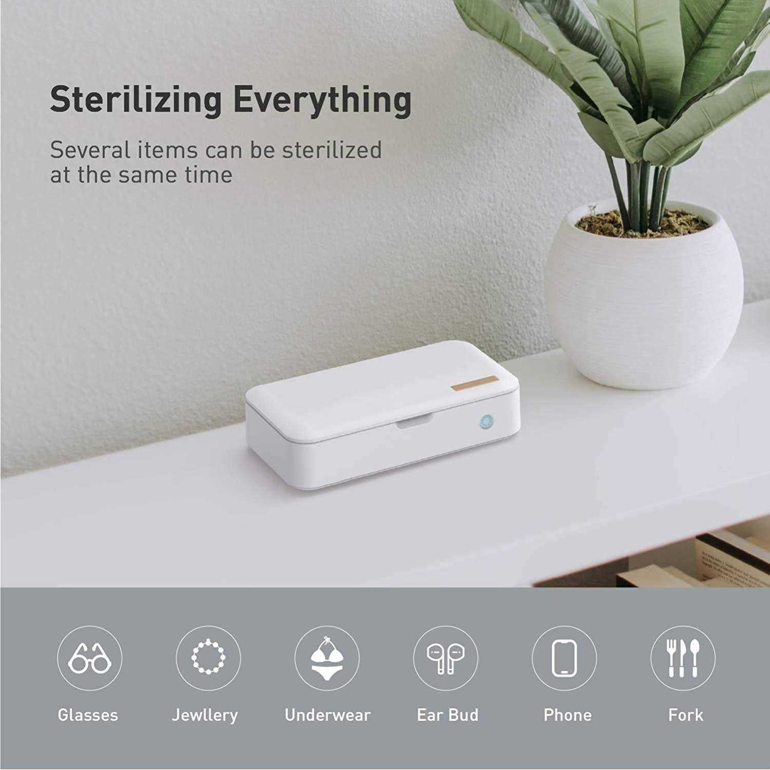 UV Light Sanitizer Box UVC Sterilizer for Phone Ultraviolet Clean 99.99% for Toothbrush Jewelry Glasses Nail Tools Keys Aromatherapy - Image 5