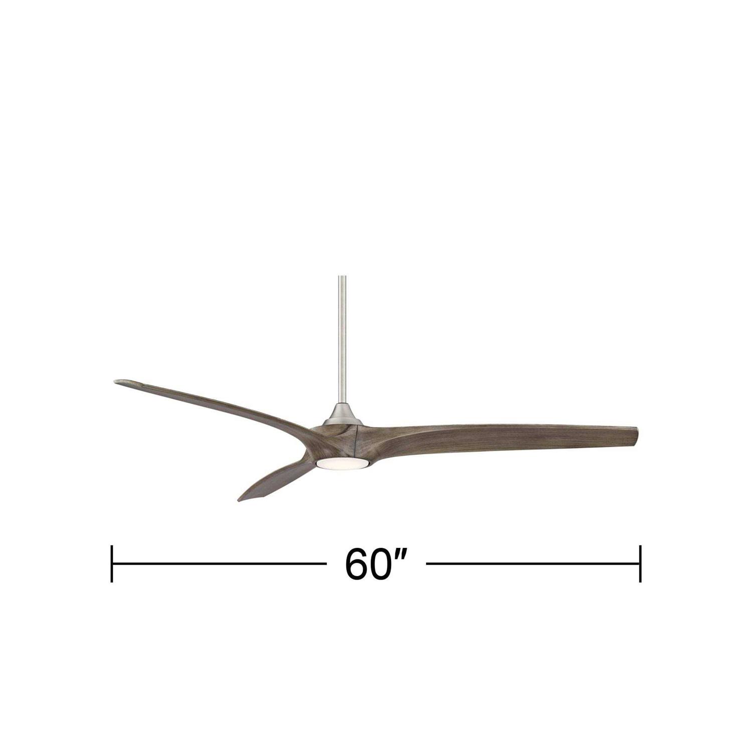 60 Casa Vieja Padera Modern Indoor Outdoor Ceiling Fan with Dimmable LED Light Remote Brushed Nickel Light Wood Damp Rated for Patio Exterior House - Image 3