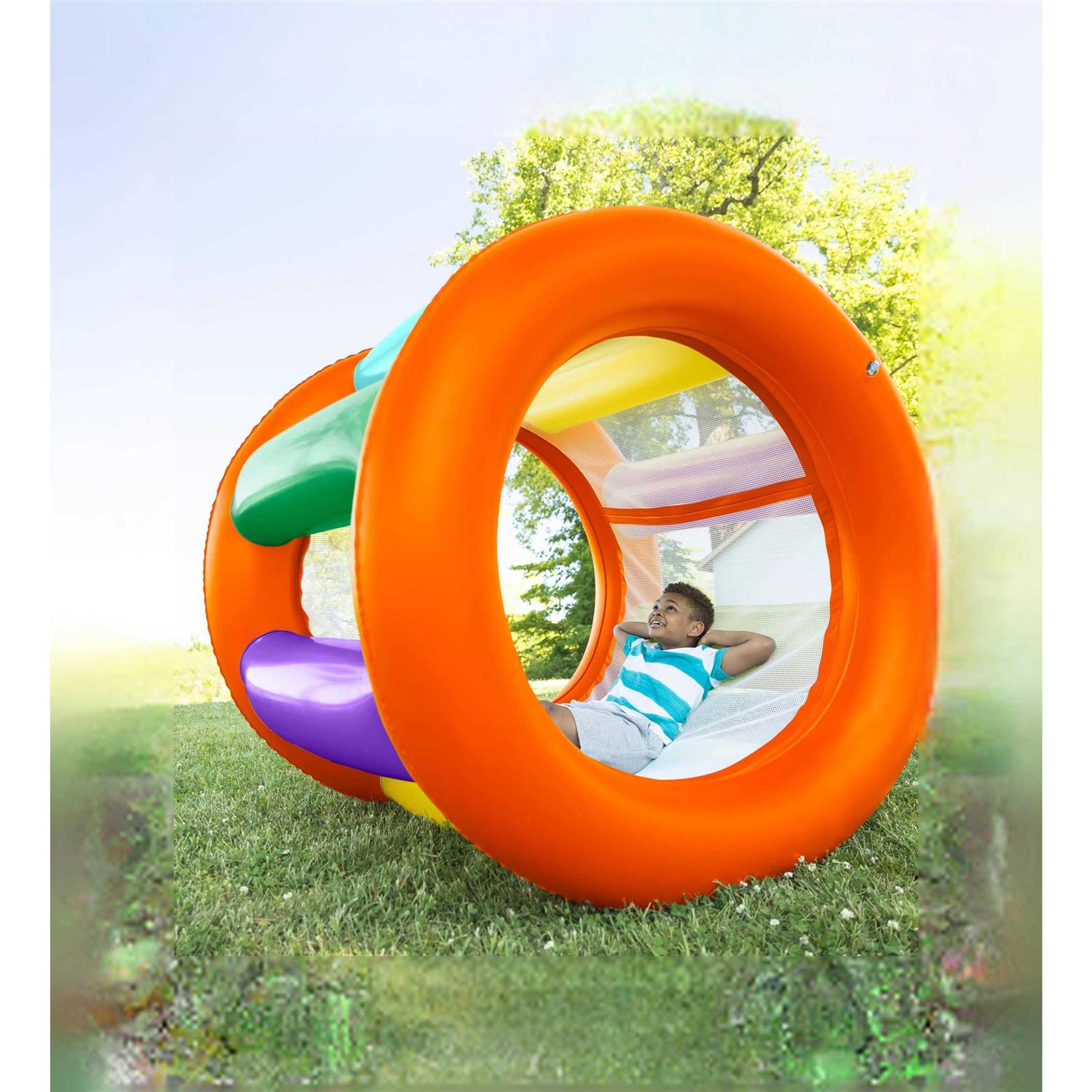 HearthSong Roll With It 2.0 Giant Inflatable Rainbow Land Roller - Image 3