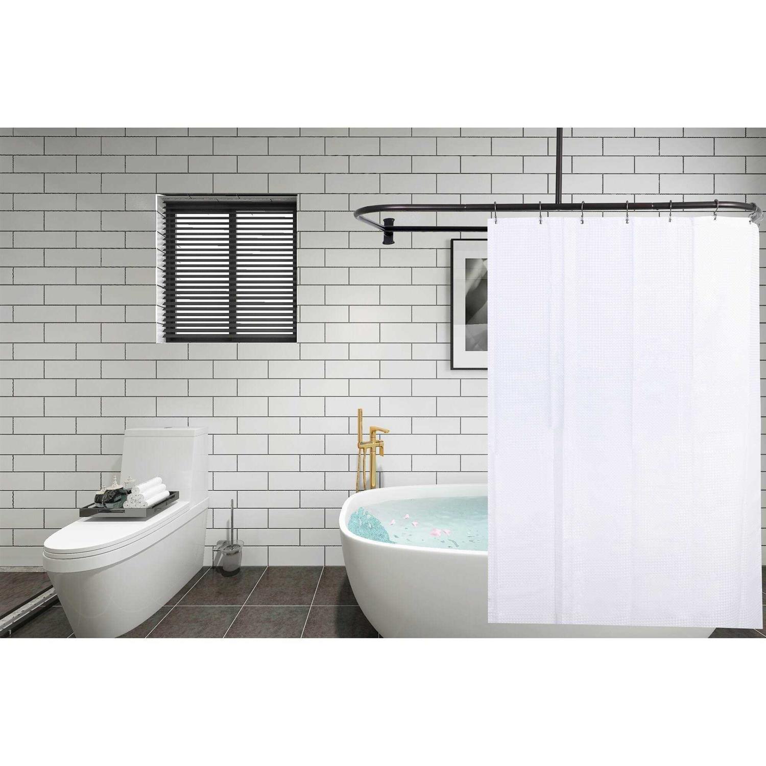 Utopia Alley Rustproof Aluminum D Shape Shower Rod with Ceiling Support for Freestanding Tubs - Image 5