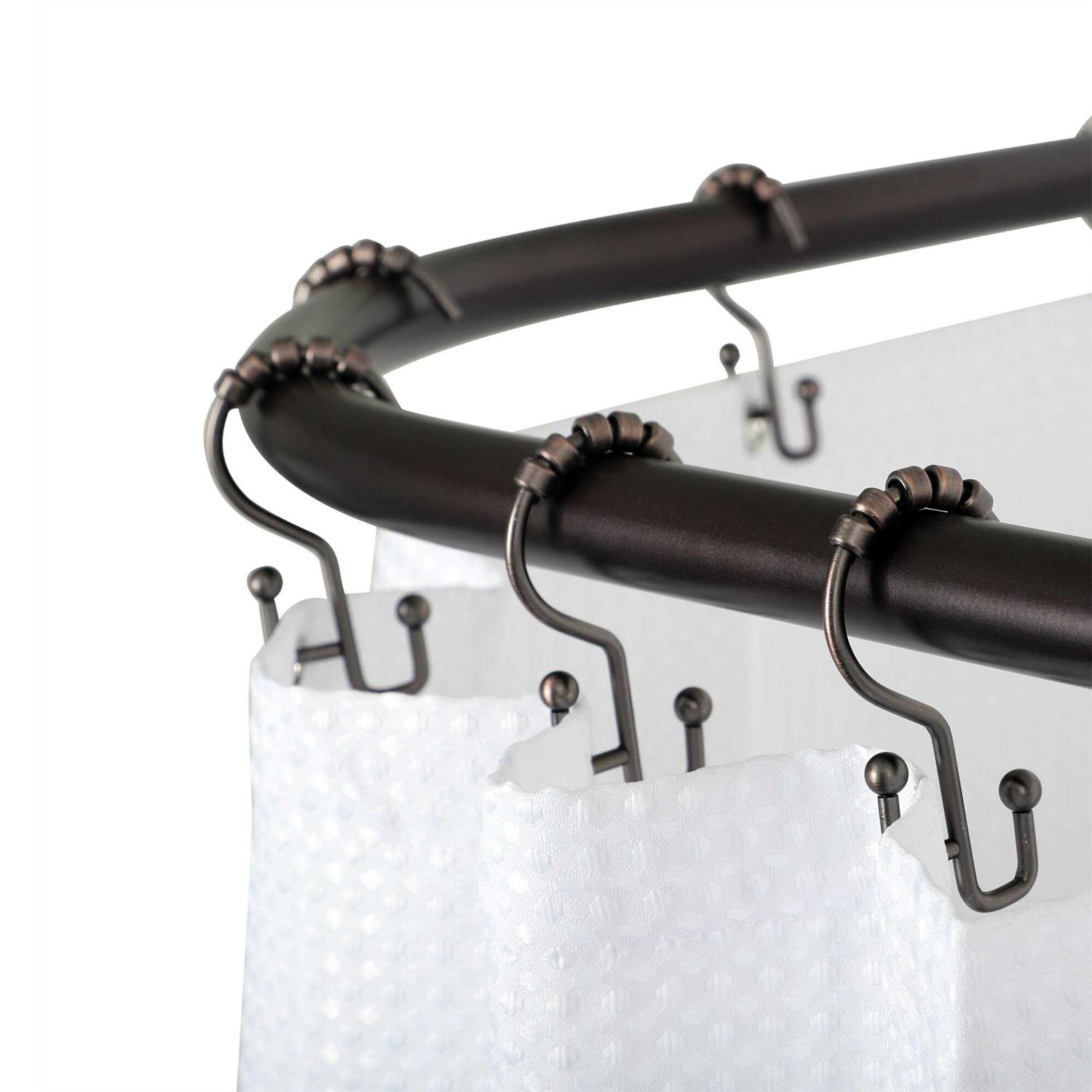 Utopia Alley Rustproof Aluminum D Shape Shower Rod with Ceiling Support for Freestanding Tubs - Image 3