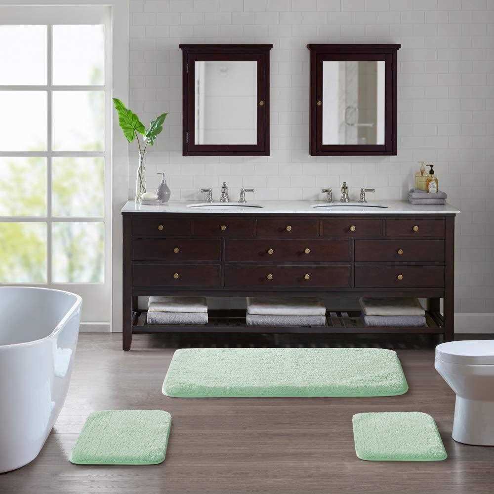 Suchtale Bathroom Rug Non Slip Bath Mat for Bathroom Water Absorbent Soft Microfiber Shaggy Bathroom Mat Machine Washable - Image 4