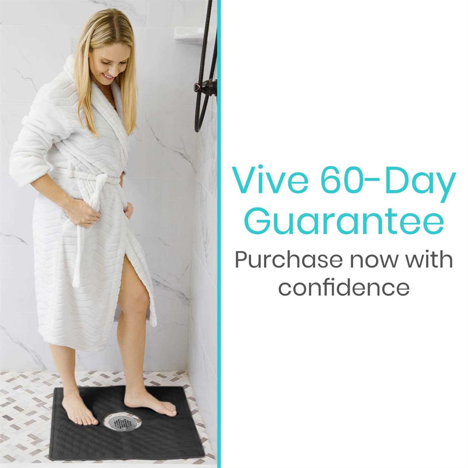 Vive Shower Mat Square Non Slip Bath Mat - Image 4