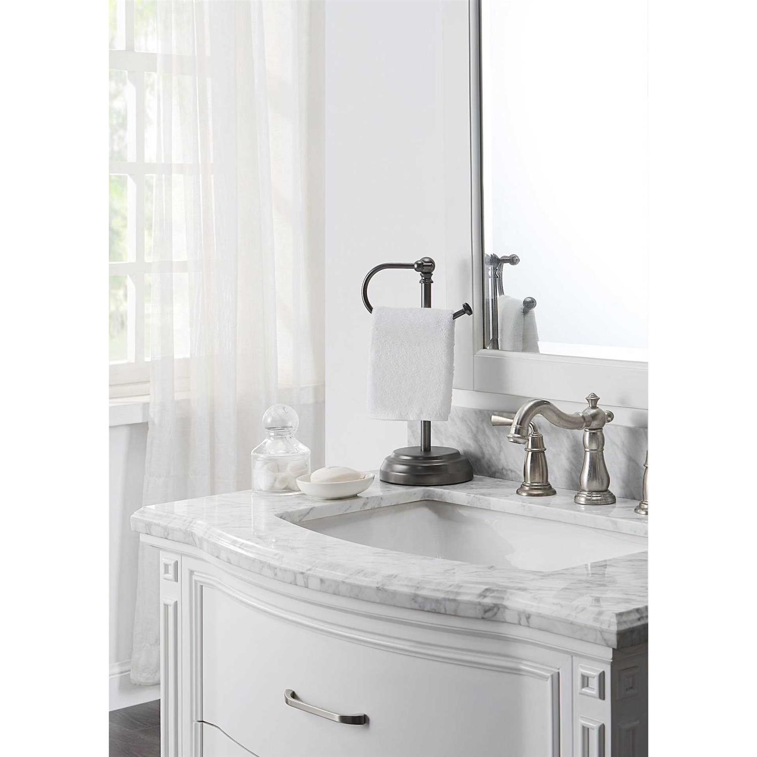 SunnyPoint Heavy Weight Classic Decorative Metal Fingertip Towel Holder Stand for Bathroom Kitchen Vanity and Countertops - Image 4