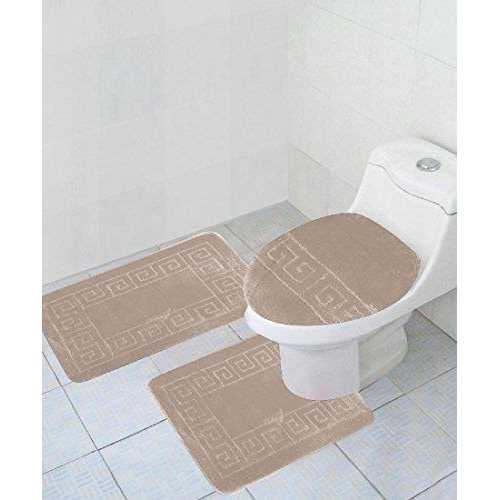 WPM WORLD PRODUCTS MART 3-Piece Bath Rug Set Pattern Bathroom Rug Set Rug - Image 3