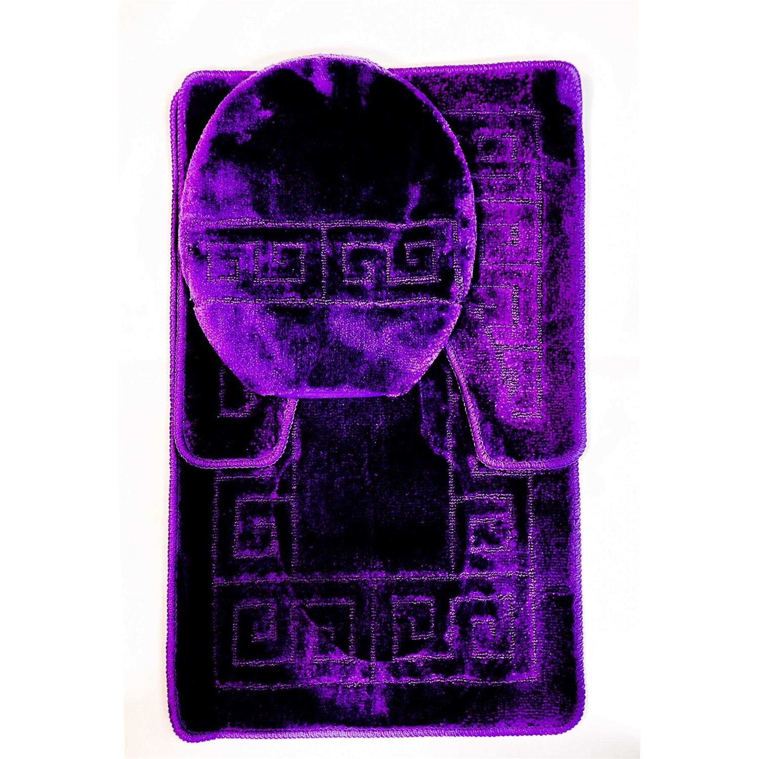 WPM WORLD PRODUCTS MART 3-Piece Bath Rug Set Pattern Bathroom Rug Set Rug - Image 4