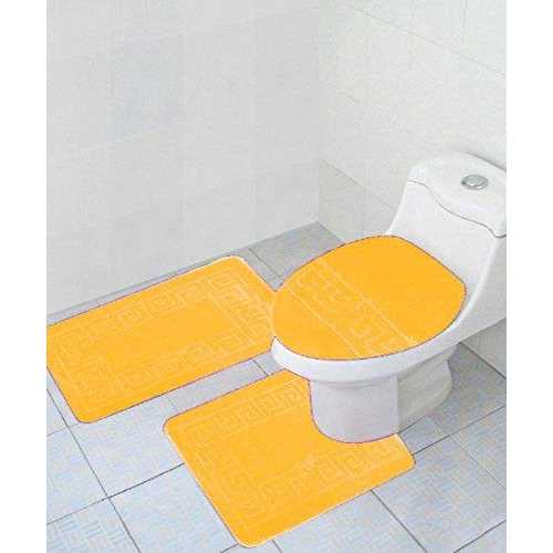 WPM WORLD PRODUCTS MART 3-Piece Bath Rug Set Pattern Bathroom Rug Set Rug - Image 5