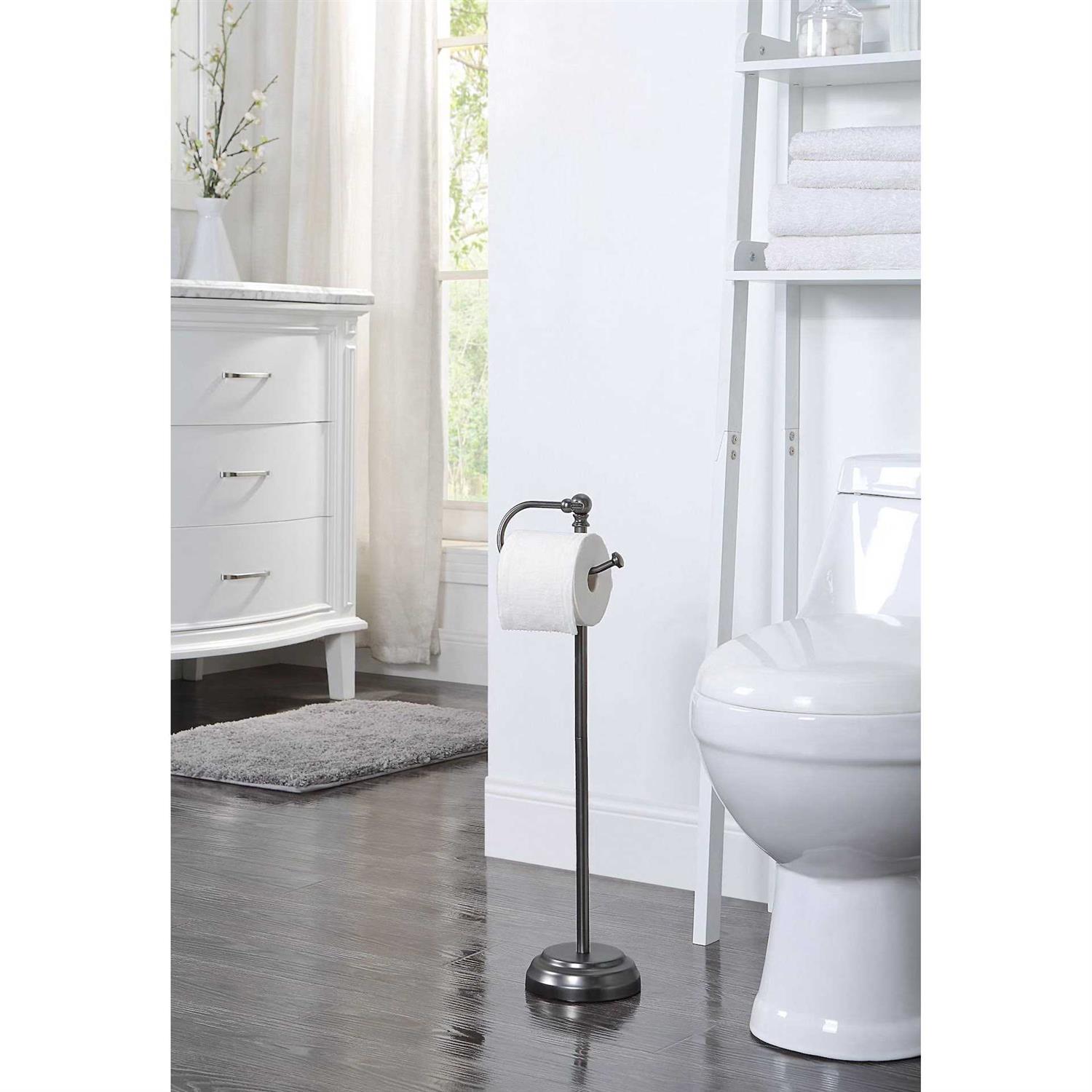 SunnyPoint Classic Bathroom Free Standing Toilet Tissue Paper Roll Holder Stand - Image 5