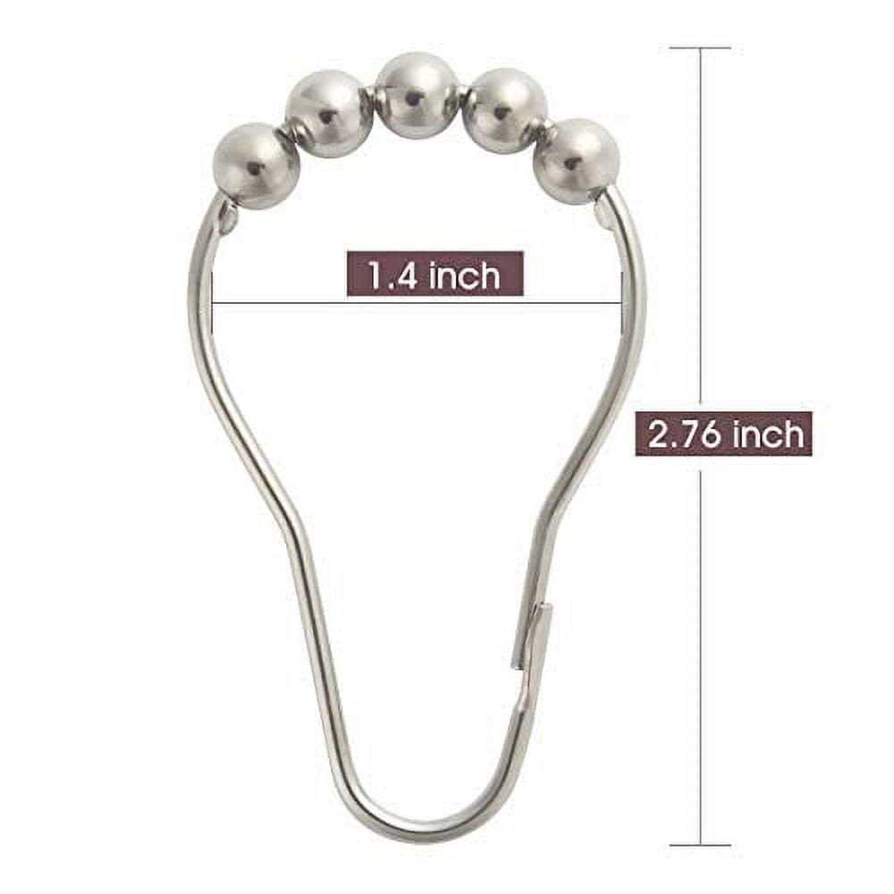 Dadymart Shower Curtain Hooks Rust Resistant Shower Curtain Rings Metal Double Glide Rollers Shower Hooks for Bathroom Shower Curtain Rods Curtains - Image 4
