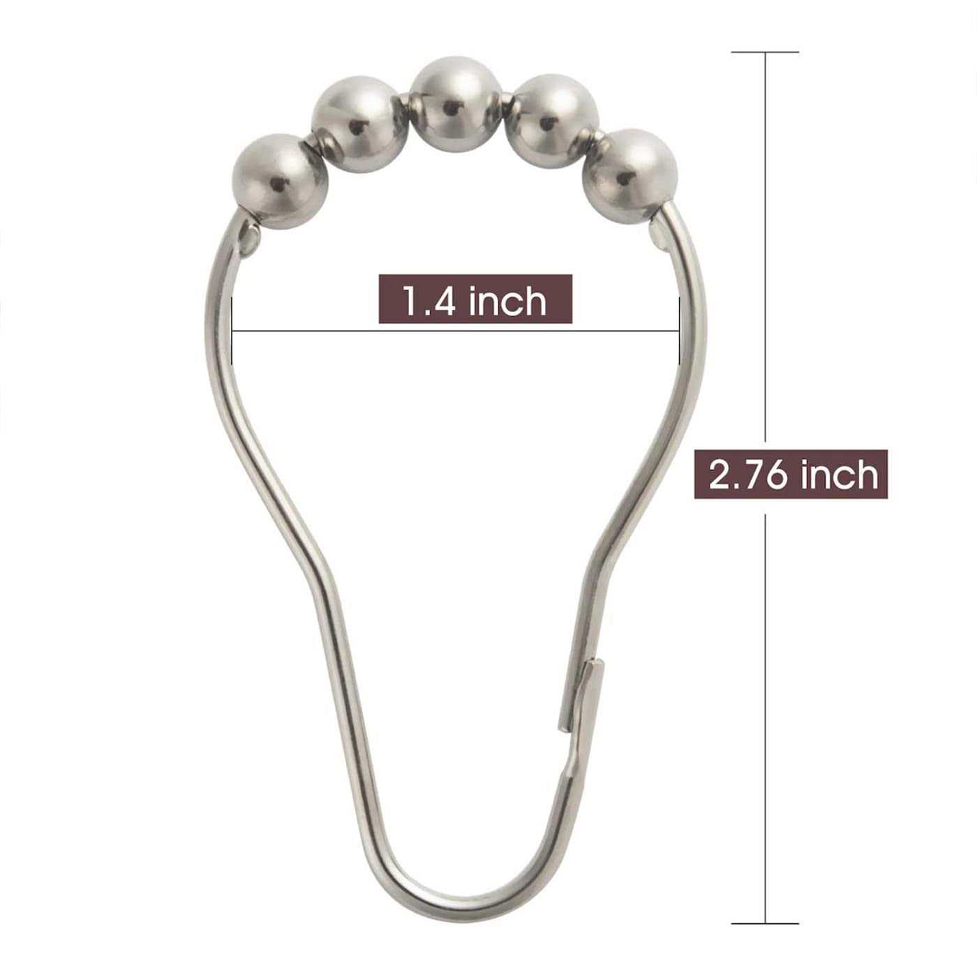 Dadymart Shower Curtain Hooks Rust Resistant Shower Curtain Rings Metal Double Glide Rollers Shower Hooks for Bathroom Shower Curtain Rods Curtains - Image 4