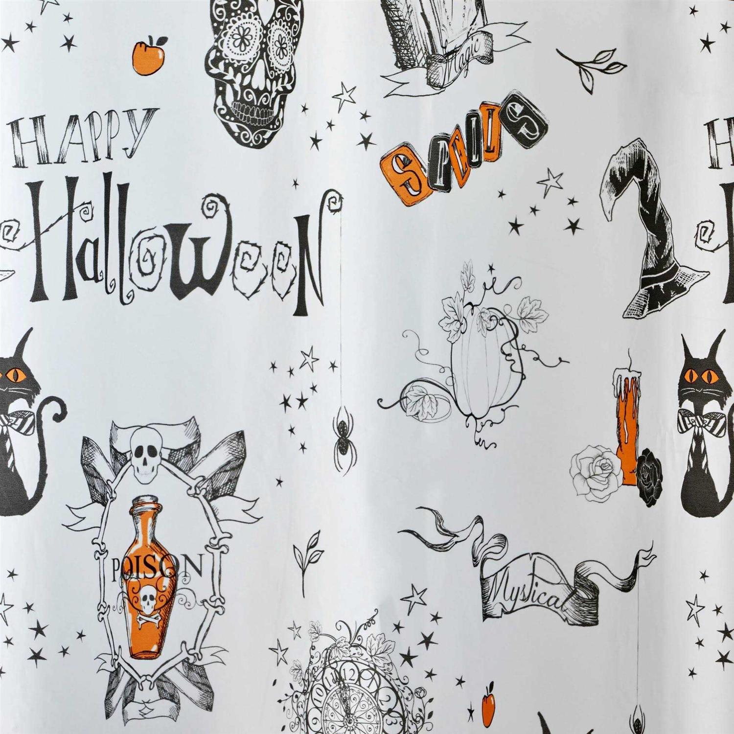 SKL Home Happy Halloween PEVA Shower Curtain and Hook Set - Image 3