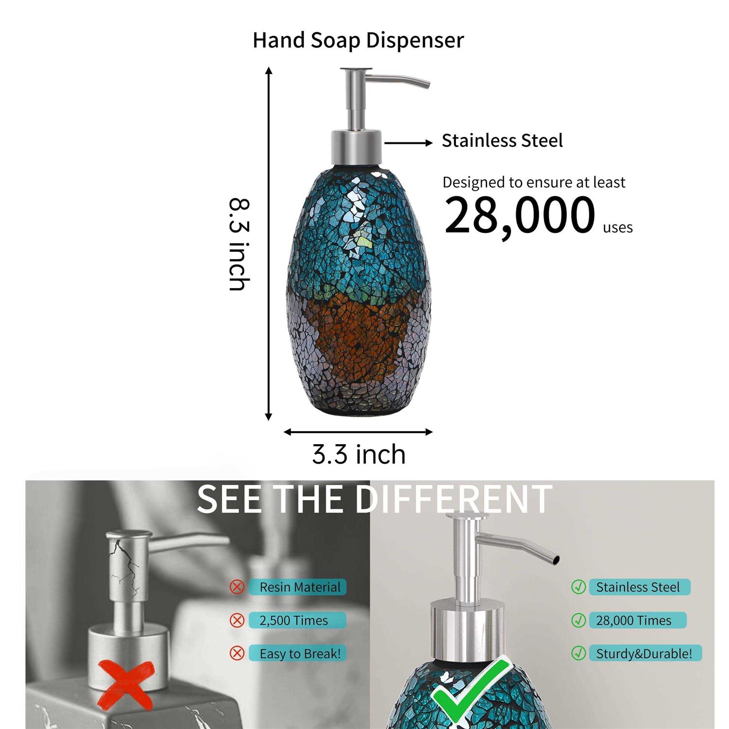 BAIKAFU Bathroom Accessories Set Bathroom Set Mosaic Glass Bathroom Decor - Image 3