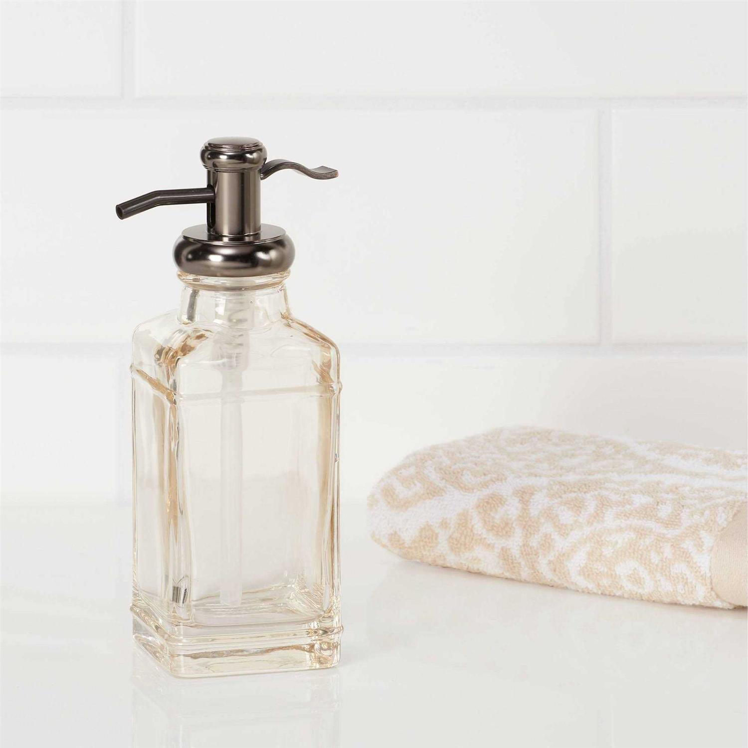 Threshold Antique Glass Tall Soap Pump Brown - Image 4