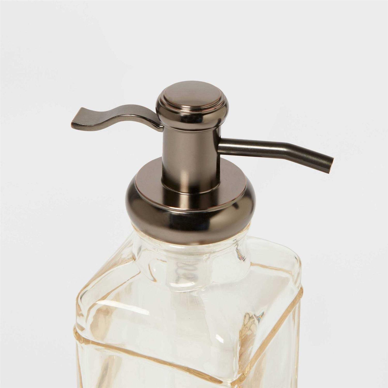 Threshold Antique Glass Tall Soap Pump Brown - Image 5