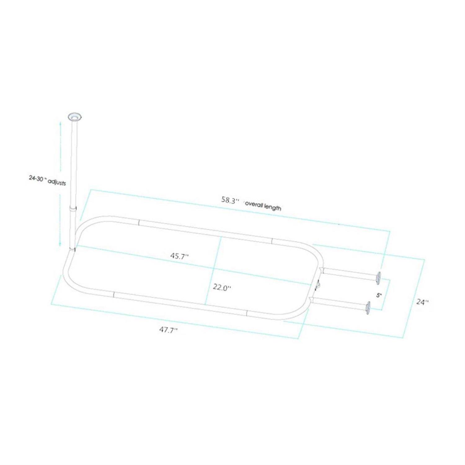 Utopia Alley Hoop Shower Rod for Clawfoot Tub - Image 3