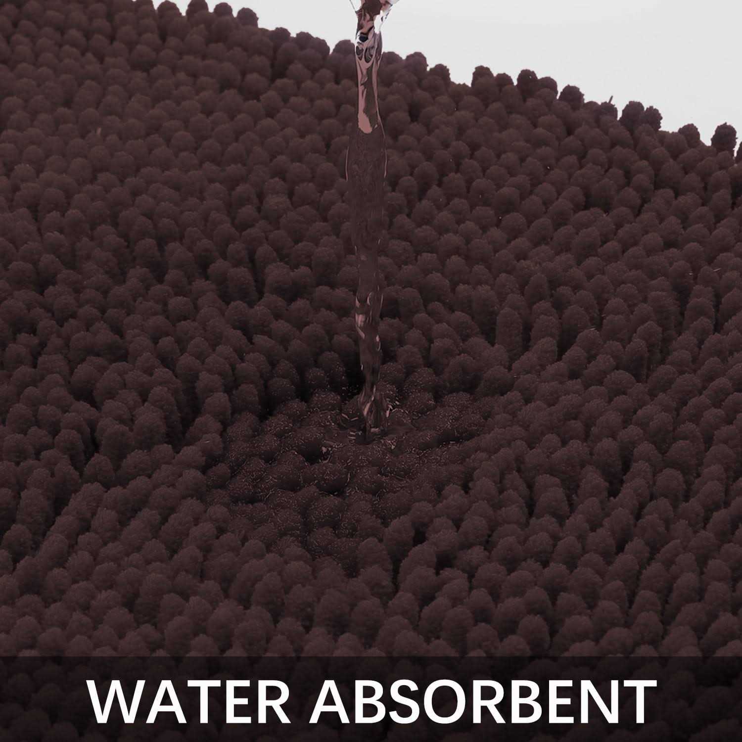 Aoacreations Chenille Shag Bath Rugs Shaggy Bathroom Mat Set of 3 Piece - Image 3