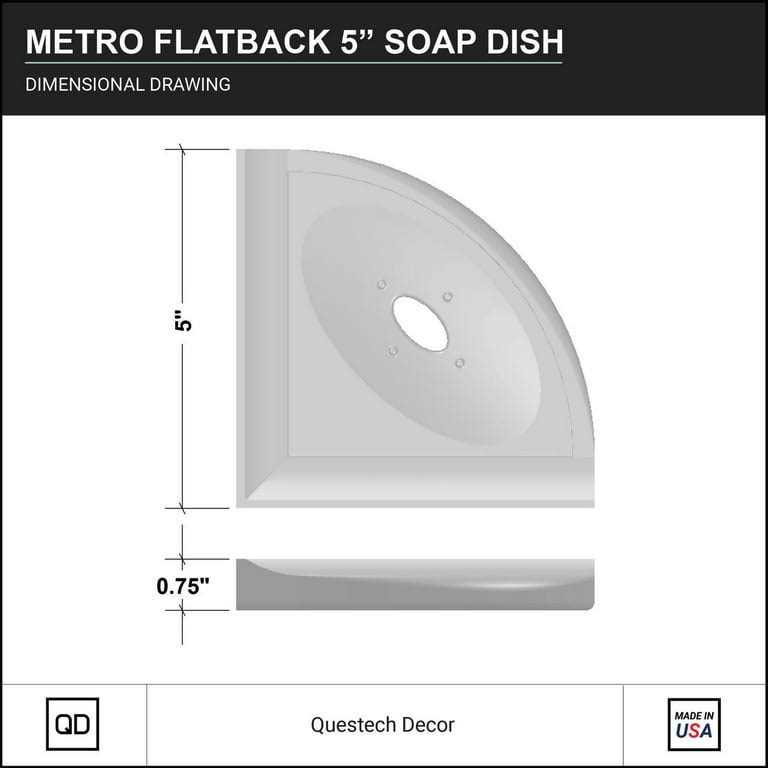 Questech Decor Shower Shelf 5 inch Metro Flatback Soap Dish - Image 5