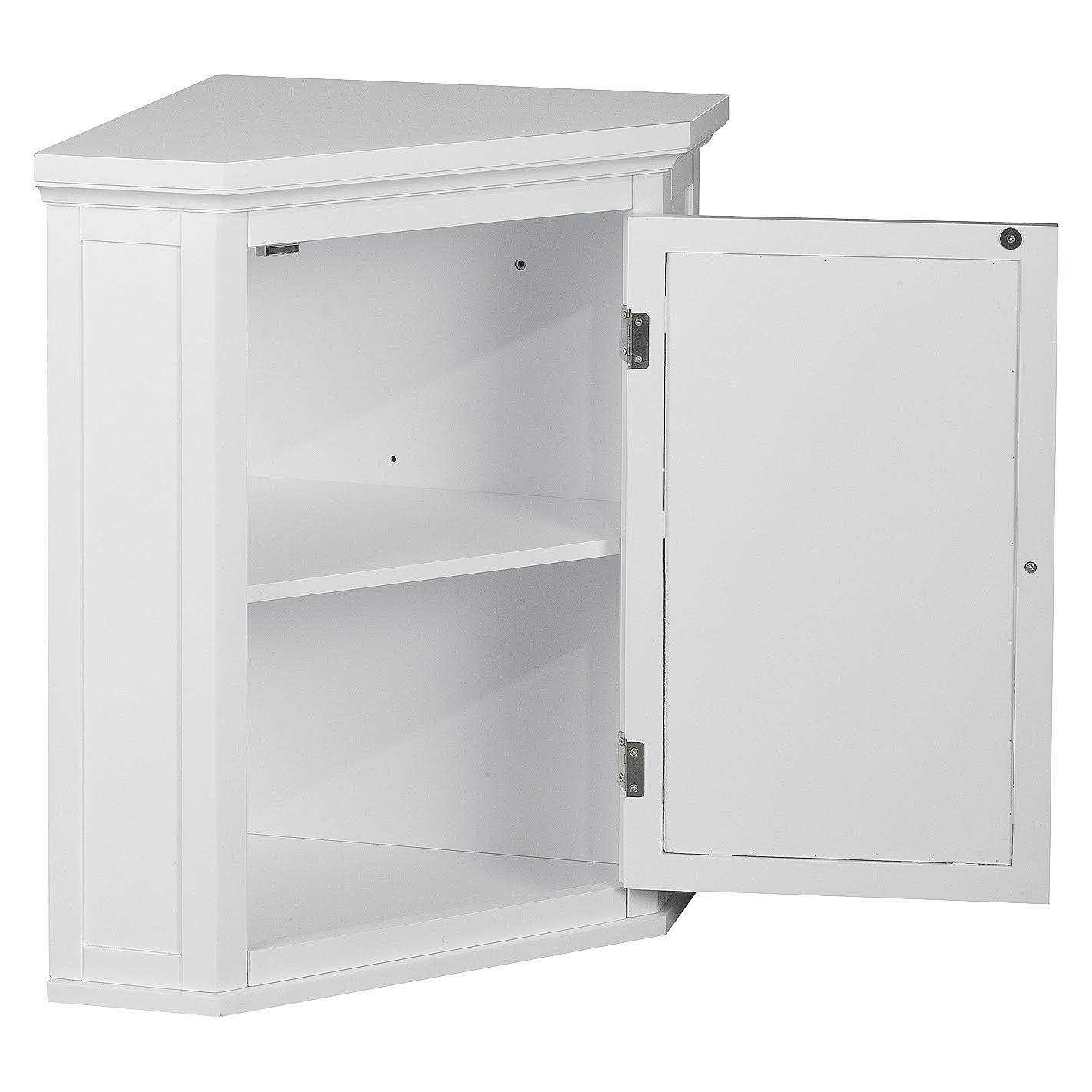 Teamson Home Glancy Wooden Corner Wall Cabinet w/ Shutter Door - Image 5