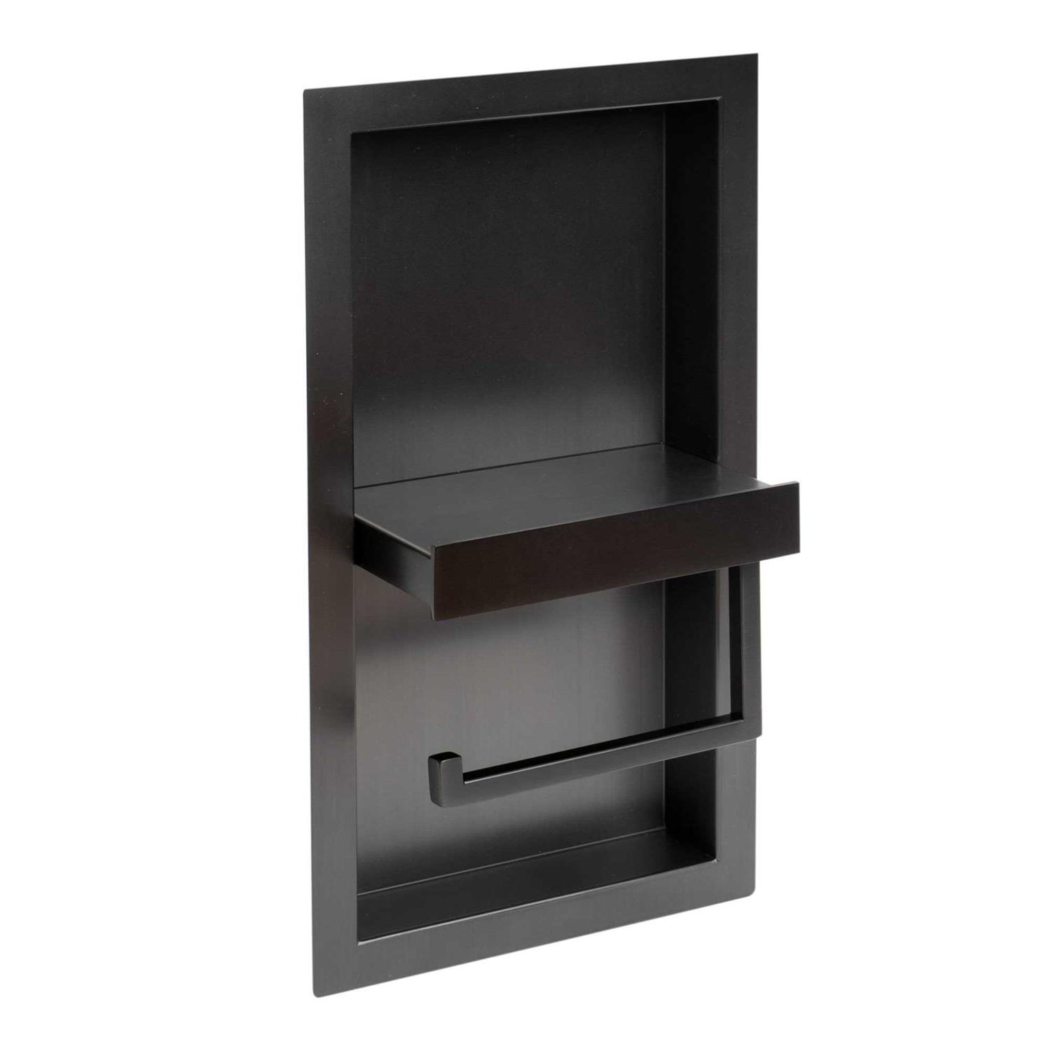 Alfi brand ABTPNP88-B Brushed PVD Stainless Steel Recessed Toilet Paper Holder Niche - Image 4