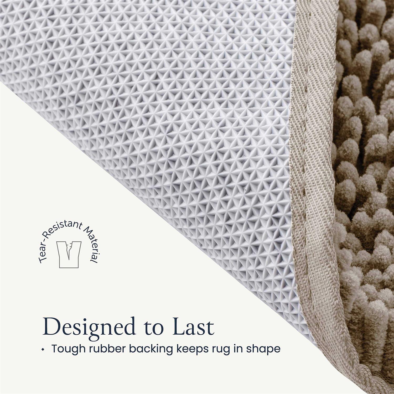 Belador Bathroom Rugs Sets 2 Piece Plush Bath Mat Set Quick-dry Soft Chenille Bathroom Mat with Rubber Backing - Image 3