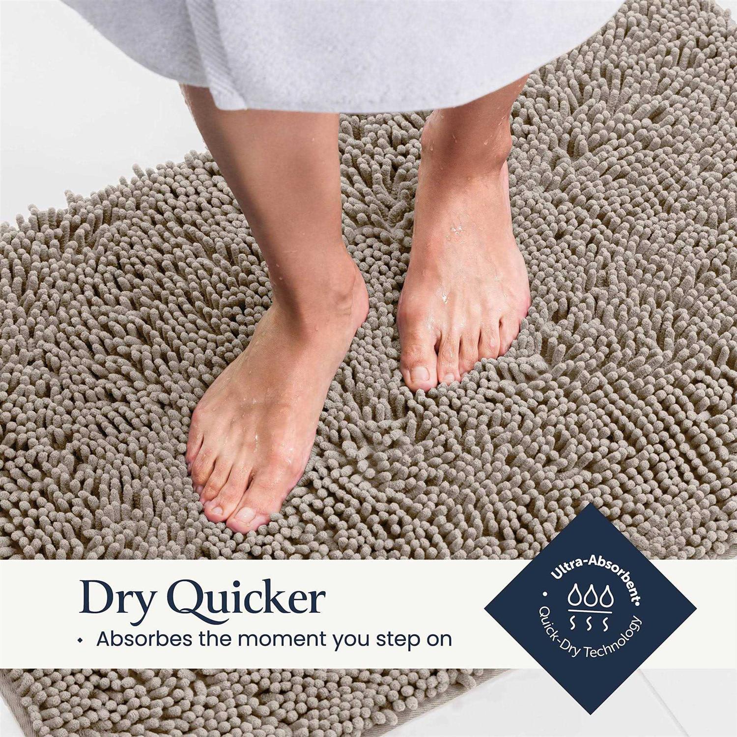 Belador Bathroom Rugs Sets 2 Piece Plush Bath Mat Set Quick-dry Soft Chenille Bathroom Mat with Rubber Backing - Image 4