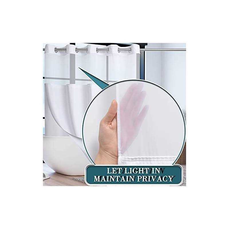 Conbo Mio Shower Curtain Set Hotel Snap in Liner for Bathroom Fabric with See Through Window - Image 4