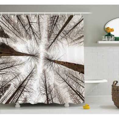 Ambesonne National Parks Shower Curtain Canadian Smokey Mountain Cliff Outdoors Idyllic Scenery Photo Artwork - Image 3