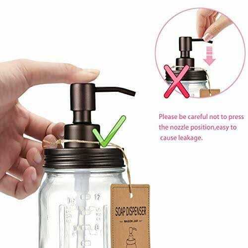 Amolliar Mason Jar Soap Dispensers Rustproof Stainless Steel Lid &pump - Image 3