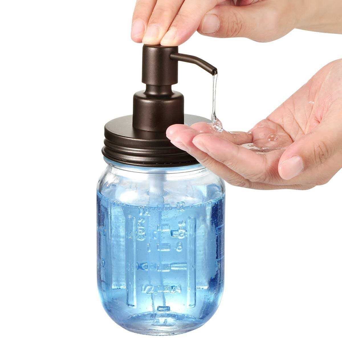 Amolliar Mason Jar Soap Dispensers Rustproof Stainless Steel Lid &pump - Image 4
